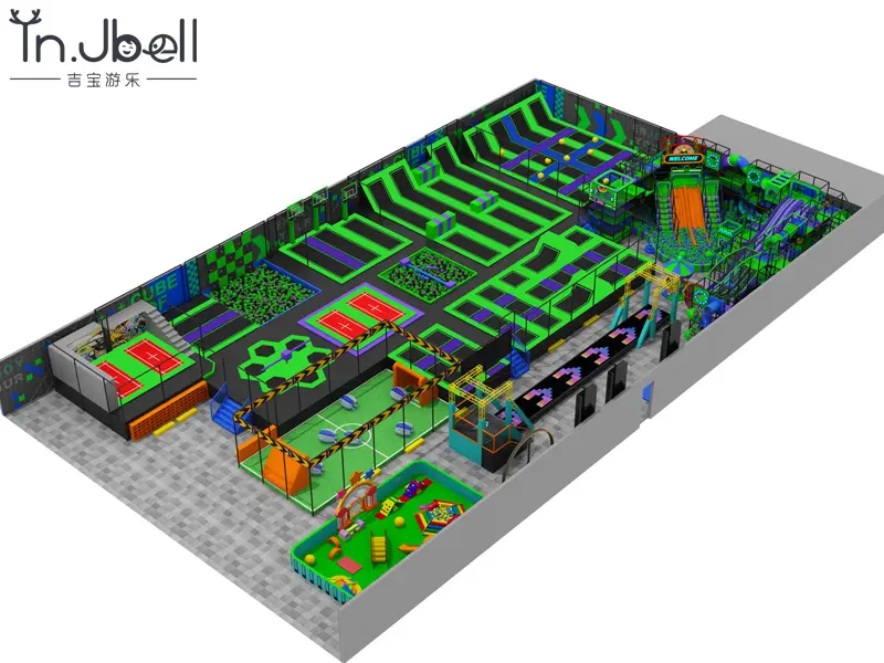 Jumping Trampoline Parks  with Soft playground