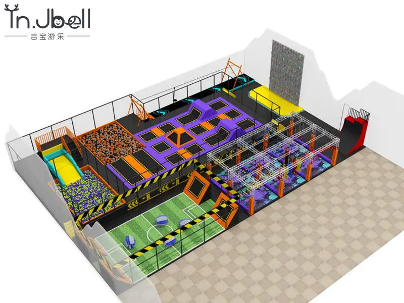 Customized colorful combined trampoline park
